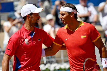 Djokovic và Nadal tại Olympic Paris 2024. (Ảnh trong bài: REUTERS)