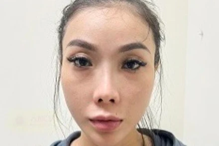 Đối tượng Yến tại thời điểm bị bắt giữ.