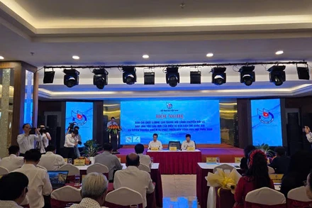 Quang cảnh hội nghị “Báo chí chất lượng cao trong bối cảnh chuyển đổi số đáp ứng yêu cầu mới của Điều lệ Giải báo chí quốc gia và tuyên truyền nhiệm vụ phát triển bền vững khu vực phía nam”.