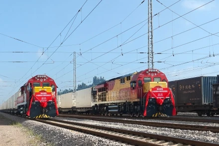 Trung Quốc khai trương chuyến tàu chở hàng lạnh đến Việt Nam, Lào. (Ảnh: chinanews.com)