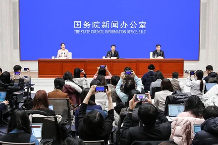 Họp báo công bố các số liệu phát triển kinh tế-xã hội Trung Quốc năm 2024. (Ảnh: scio.gov.cn)