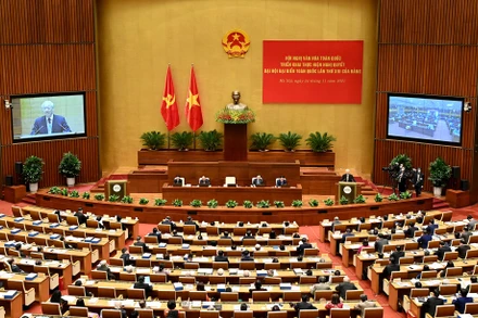 Tổng Bí thư Nguyễn Phú Trọng phát biểu chỉ đạo Hội nghị Văn hóa toàn quốc, ngày 24/11/2021. Ảnh: Anh Sơn