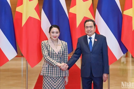 Chủ tịch Quốc hội Trần Thanh Mẫn và Thủ tướng Thái Lan Paetongtarn Shinawatra. 