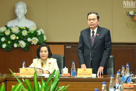 Chủ tịch Quốc hội Trần Thanh Mẫn phát biểu chỉ đạo tại cuộc làm việc.