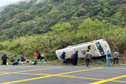 Hiện trường vụ tai nạn. (Ảnh: CTV) 
