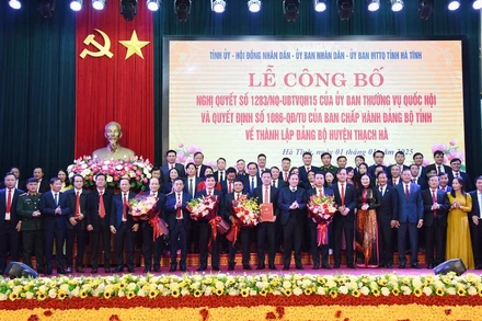 Ban chấp hành Đảng bộ huyện Thạch Hà (mới) nhiệm kỳ 2020-2025.