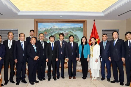 Phó Thủ tướng Phạm Bình Minh tiếp Chủ tịch Tập đoàn Dịch vụ y tế khẩn cấp Nhật Bản. (Ảnh: VGP)