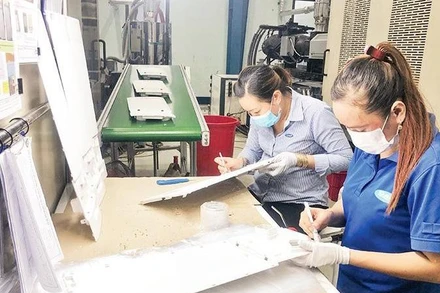 Lao động ở Công ty CNS Amura Precision, Thành phố Hồ Chí Minh (Ảnh minh họa: Phương Vy).