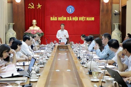 Tổng Giám đốc Nguyễn Thế Mạnh yêu cầu Bảo hiểm xã hội các tỉnh nỗ lực, linh hoạt hơn nữa trong thực hiện nhiệm vụ (Ảnh: VSS).
