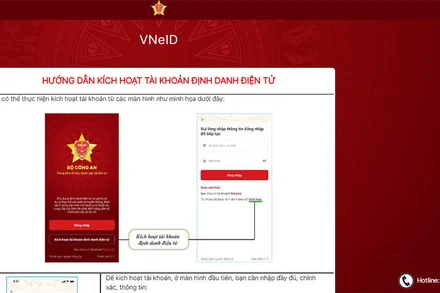 Ứng dụng ứng dụng định danh điện tử VNeID. (Ảnh: Bộ Công an)