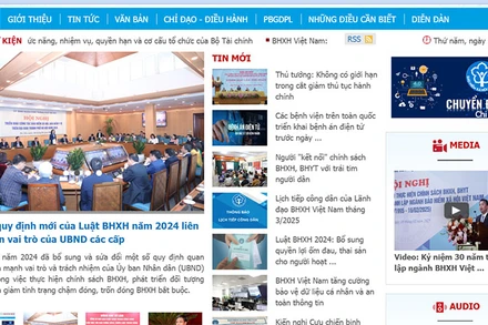 Giao diện Cổng thông tin điện tử Bảo hiểm xã hội Việt Nam.