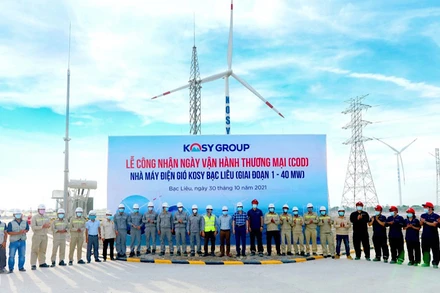 Công ty Điện gió Kosy Bạc Liêu lễ công nhận ngày vận hành thương mại.