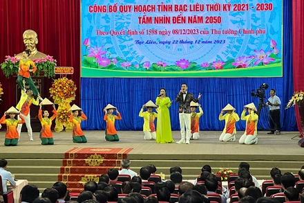 Tỉnh Bạc Liêu công bố Quyết định của Thủ tướng Chính phủ về quy hoạch Bạc Liêu tầm nhìn đến năm 2050. (Ảnh: TRỌNG DUY)