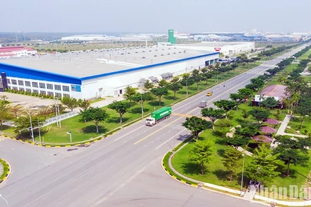 Không gian xanh bên trong Khu công nghiệp VSIP 2 ở Bình Dương.