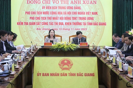 Phó Chủ tịch nước Võ Thị Ánh Xuân làm việc tại Bắc Giang.