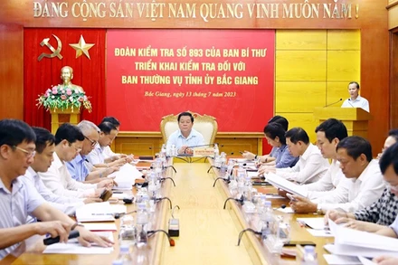 Đoàn kiểm tra của Trung ương làm việc tại Bắc Giang.