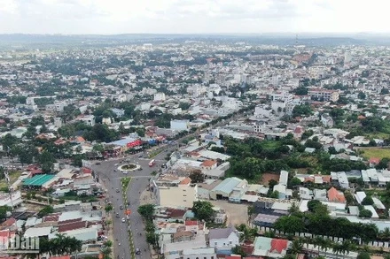 Một góc trung tâm tỉnh lỵ Bình Phước.