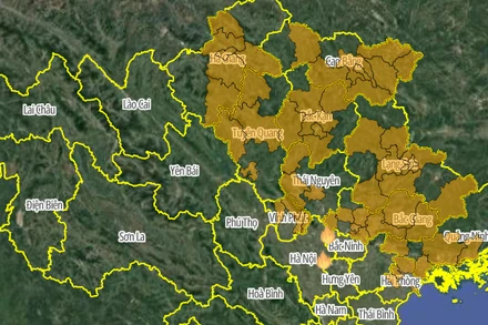 Một góc bản đồ cảnh báo cháy rừng và điểm cháy khu vực miền bắc sáng 17/4/2025. (Nguồn: Cục Lâm nghiệp và Kiểm lâm)