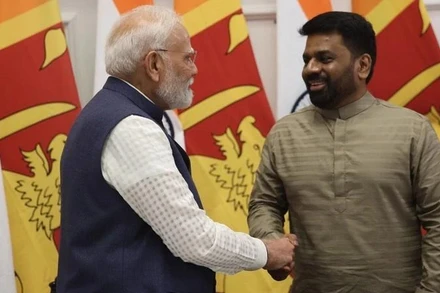 Thủ tướng Ấn Độ Narendra Modi và Tổng thống Sri Lanka Anura Kumara Dissanayake. (Nguồn: Northest Herald)