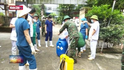 Thái Nguyên: Phun sát khuẩn khử trùng môi trường tại khu dân cư sau ngập úng