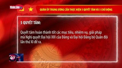 Quân ủy Trung ương cần thực hiện 5 quyết tâm và 5 chủ động