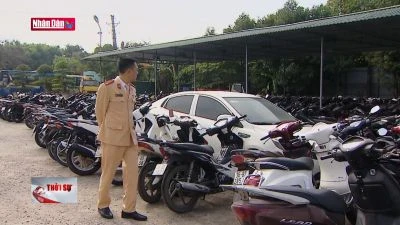 Quá tải các bãi tạm giữ xe vi phạm giao thông ở Thanh Hóa