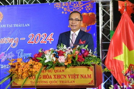 Đại sứ Việt Nam tại Thái Lan Phan Chí Thành điểm lại những cột mốc quan trọng trong quan hệ Việt Nam-Thái Lan. (Ảnh: ĐINH TRƯỜNG)