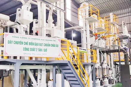 Dây chuyền chế biến gạo đạt chuẩn châu Âu ở Quảng Trị.