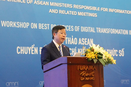 Thứ trưởng Thông tin và Truyền thông Nguyễn Thanh Lâm phát biểu tại Hội thảo.