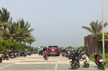 Khu vực bãi biển Tân Trà nơi xảy ra vụ việc đáng tiếc.