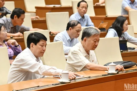 Các đại biểu Quốc hội biểu quyết thông qua Nghị quyết của Quốc hội về một số cơ chế, chính sách đặc biệt phát triển kinh tế tư nhân. (Ảnh: THỦY NGUYÊN)