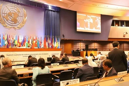 Khóa họp 81 của Ủy ban Kinh tế xã hội khu vực châu Á-Thái Bình Dương của Liên hợp quốc diễn ra từ ngày 21 đến 25/4 tại thủ đô Bangkok, Thái Lan. (Ảnh: Đại sứ quán Việt Nam tại Thái Lan)