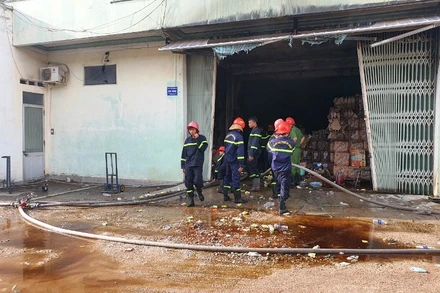 Hiện trường vụ cháy sau khi được dập tắt.