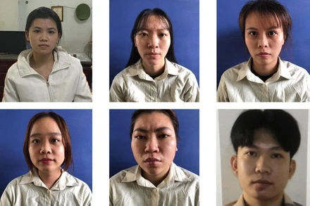 Các đối tượng lừa đảo bị bắt giữ.