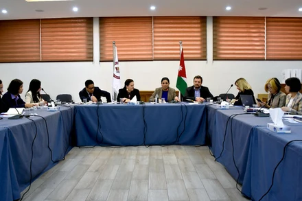 Đoàn công tác Việt Nam trong buổi thăm và làm việc tại Jordan.