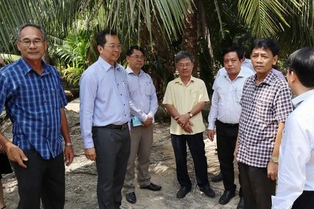 Lãnh đạo tỉnh Sóc Trăng kiểm tra, đôn đốc tiến độ giải phóng mặt bằng dự án cầu Đại Ngãi.