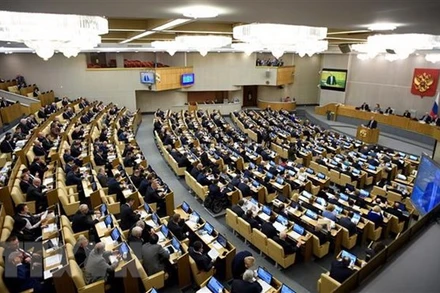 Toàn cảnh một phiên họp của của Duma Quốc gia (Hạ viện) Nga tại Moskva. (Ảnh: AFP/TTXVN)