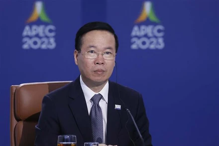 Chủ tịch nước Võ Văn Thưởng tại buổi làm việc. (Ảnh: TTXVN)