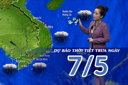 [Video] Dự báo thời tiết trưa ngày 8/5/2025: Mưa dông xuất hiện diện rải rác