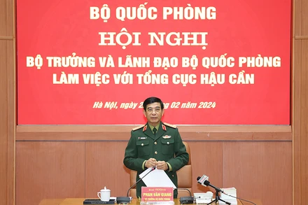 Đại tướng Phan Văn Giang phát biểu tại buổi làm việc.