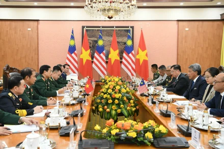 Quang cảnh hội đàm. (Ảnh: Phú Sơn)