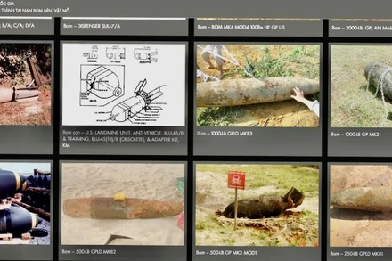 Phòng trưng bày bom, mìn với các thiết kế mô hình 3D và 2D, hình ảnh thật của gần 300 loại bom, mìn, vật nổ ở khắp 63 tỉnh, thành phố tại Việt Nam, tại Thư viện điện tử Quốc gia về phòng tránh tai nạn bom, mìn, vật nổ.. 