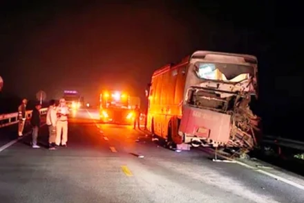 Hiện trường vụ tai nạn. (Ảnh: CTV)