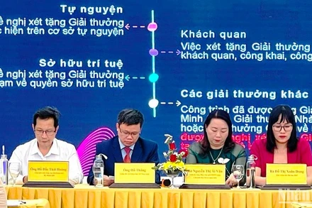 Tại buổi phát động Giải thưởng Sáng tạo nữ Cố đô Huế lần thứ I, năm 2024.