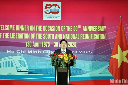 Chủ tịch nước phát biểu chào mừng tại buổi chiêu đãi.