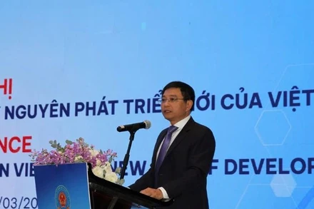 Ủy viên Trung ương Đảng, Bộ trưởng Tài chính Nguyễn Văn Thắng phát biểu tại hội nghị.