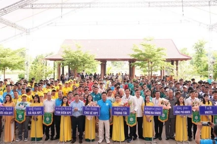 Toàn cảnh Lễ khai mạc Hội thao khu vực V - Campuchia.