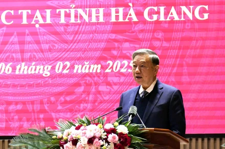 Tổng Bí thư Tô Lâm phát biểu tại buổi làm việc.