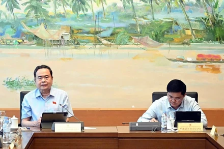 Chủ tịch Quốc hội Trần Thanh Mẫn phát biểu thảo luận tại tổ. (Ảnh: ĐĂNG ANH)