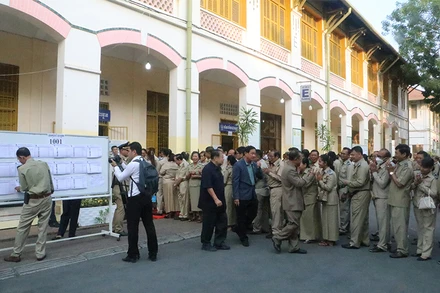 Thượng viện Campuchia có nhiệm kỳ 6 năm. Cử tri đi bầu là nghị sĩ Quốc hội và ủy viên Hội đồng xã, phường đương nhiệm. (Ảnh: Nguyễn Hiệp)